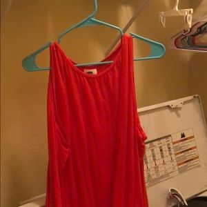 Sleeveless coral tank